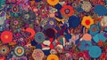 Eclectic patterns, vibrant colors, and an array of textures come together. Generative Ai