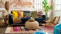 Eclectic patterns, vibrant colors, and an array of textures come together. Generative Ai