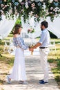 Eclectic rustic wedding couple