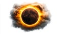 Eclipse with Fiery Cloud Surrounding the Moon Royalty Free Stock Photo