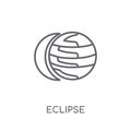 Eclipse linear icon. Modern outline Eclipse logo concept on whit Royalty Free Stock Photo