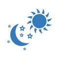 Eclipse, moon, sun icon. Blue vector design