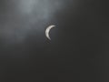Eclipse of the sun . cloudy landscape Royalty Free Stock Photo