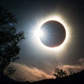 Eclipse sun The moon has closed the sun, a full solar eclipse Royalty Free Stock Photo