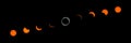 Total Solar Eclipse Phases Timelapse Royalty Free Stock Photo