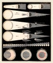 Eclipse. Vintage Astronomy Illustration. Circa 1850