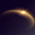 Eclipse, wonder glowing spotlight vector effect, dim light arc with glowing halo