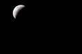An eclipsing full moon with a black background Royalty Free Stock Photo