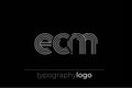 ECM modern geometric typography logo Royalty Free Stock Photo