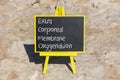 ECMO Extra Corporeal Membrane Oxygenation symbol. Concept words ECMO Extra Corporeal Membrane Oxygenation on black chalk Royalty Free Stock Photo