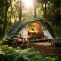 Eco-Adventurer's Haven: A Sustainable Campsite Designed for Ethical Outdoor Enthusiasts Royalty Free Stock Photo