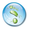 Eco badge with footprint