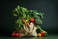 Eco Bag Full of Fresh Vegetables and Greens. Generative By Ai Royalty Free Stock Photo