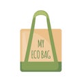 Eco Bag icon in flat style Isolated on white Royalty Free Stock Photo