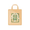 Eco Bag icon in flat style Isolated on white Royalty Free Stock Photo