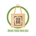 Eco Bag icon in flat style Isolated on white Royalty Free Stock Photo