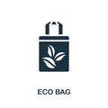 Eco Bag icon. Monochrome simple Sustainability icon for templates, web design and infographics