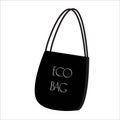 Eco bag icon. White background. Flat style