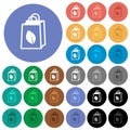 Eco bag round flat multi colored icons Royalty Free Stock Photo