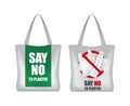 Eco bag. Say no to plastic. Zero waste. Green Eco Earth. Save the world