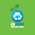 Eco banner with Planet Earth and words Go Green Royalty Free Stock Photo