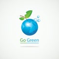 Eco banner with Planet Earth and words Go Green Royalty Free Stock Photo