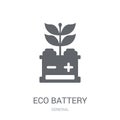 eco battery icon. Trendy eco battery logo concept on white background from General collection Royalty Free Stock Photo