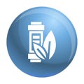 Eco battery leaf icon, simple style