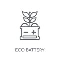 eco battery linear icon. Modern outline eco battery logo concept