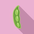 Eco bean lentil icon flat vector. Food cooking diet