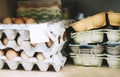Eco bio organic eggs in zero waste shop Royalty Free Stock Photo