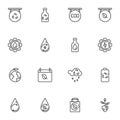 Eco, bio, organic line icons set