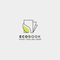 eco book, nature learn line logo template vector illustration icon element isolated