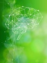 Eco Brain Network on a green technological background