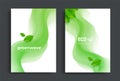 Eco brochure design with green fluid wavy shapes