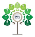 Eco Business presentation concept with 9 options. Cycle of agricultural work. A chart or infographic divided by nine parts