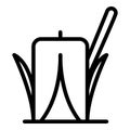 Eco candle icon outline vector. Making factory