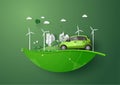 Eco car concept of Environmentally friendly with eco car .