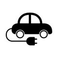 Eco car flat icon. Simple outline style car logo. Isolated illustration Retro car pictogram. Royalty Free Stock Photo