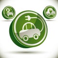 Eco car icon. Royalty Free Stock Photo