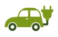 Eco car isolated icon, green vehicle charging station symbol Royalty Free Stock Photo