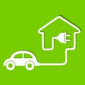 Eco car make a home icon Royalty Free Stock Photo