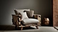 Eco-Chic Haven: Luxuriate in Handcrafted Armchair Interior with Reclaimed Wood