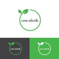 Eco circle logo design template-Eco Friendly Organic Natural Product Icon. Green. Royalty Free Stock Photo