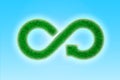 ECO, circular economy, green grass infinity arrow symbol. 3D illustration Royalty Free Stock Photo