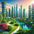 An eco city with Sustainable urban