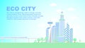 Eco city, vector illustration. Royalty Free Stock Photo