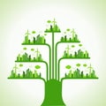 Eco cityscape make a tree Royalty Free Stock Photo