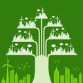 Eco cityscape make a tree Royalty Free Stock Photo
