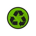 Eco color icon recycling green symbol, vector